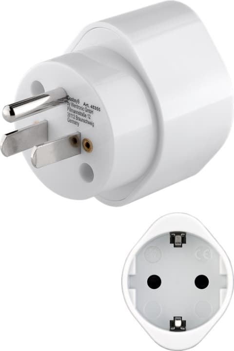 Goobay Nätadapter USA/Japan, vit uttag med skyddsjord (typ F, CEE 7/3) > amerikansk/japansk kontakt (typ B, NEMA 5-15, 3-polig)