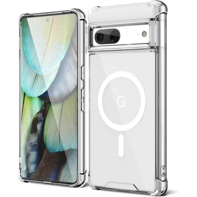Google Pixel 7 Transparent Stötdämpande Skal MagSafe-Kompatibelt