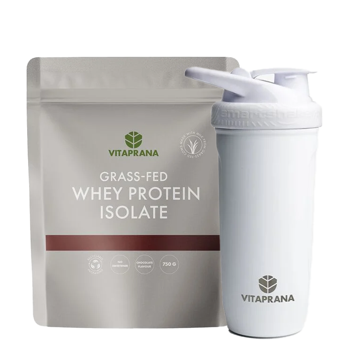 Grass-Fed Whey Protein Isolate 750 g - Stainless Steel Shaker White