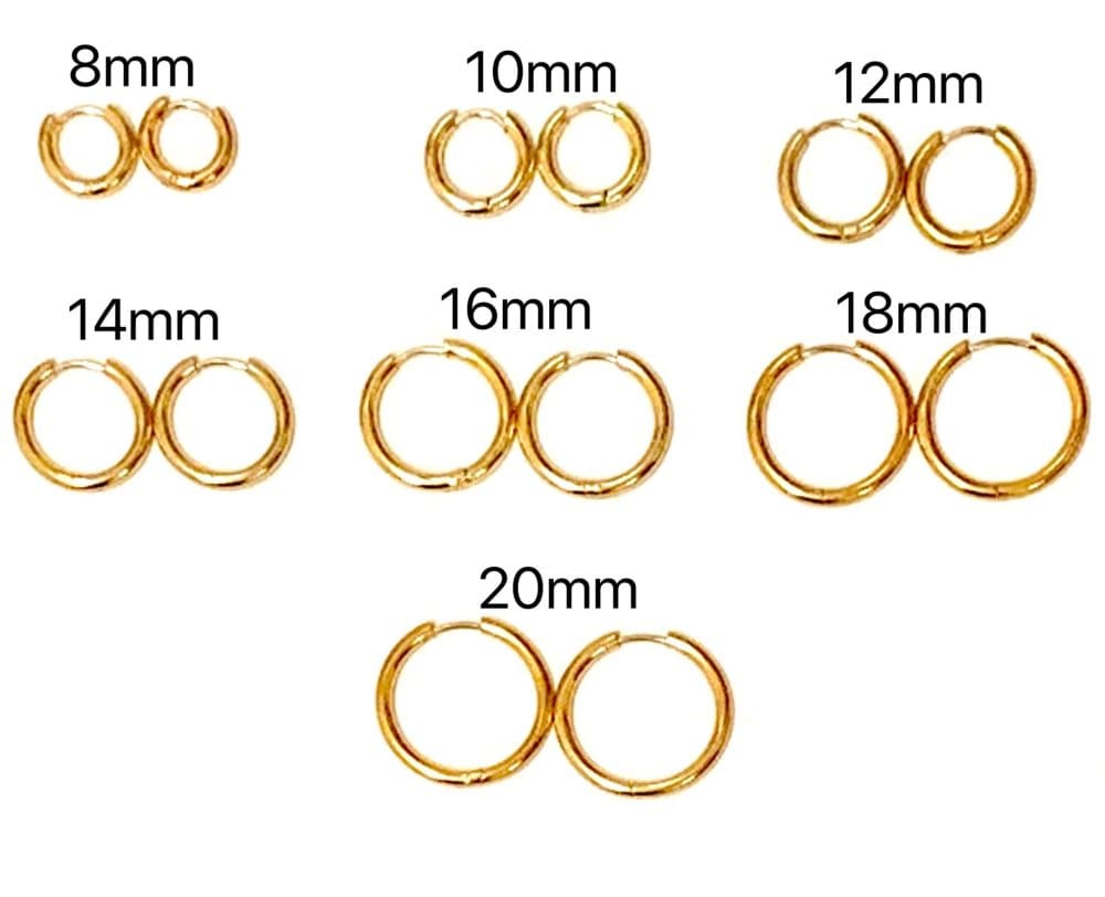 Guld Ringar/creoler örhängen i Kirurgiskt Stål