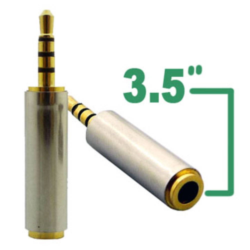 Guldpläterad 3-5 mm Hona till 2-5mm Hane audio adapter
