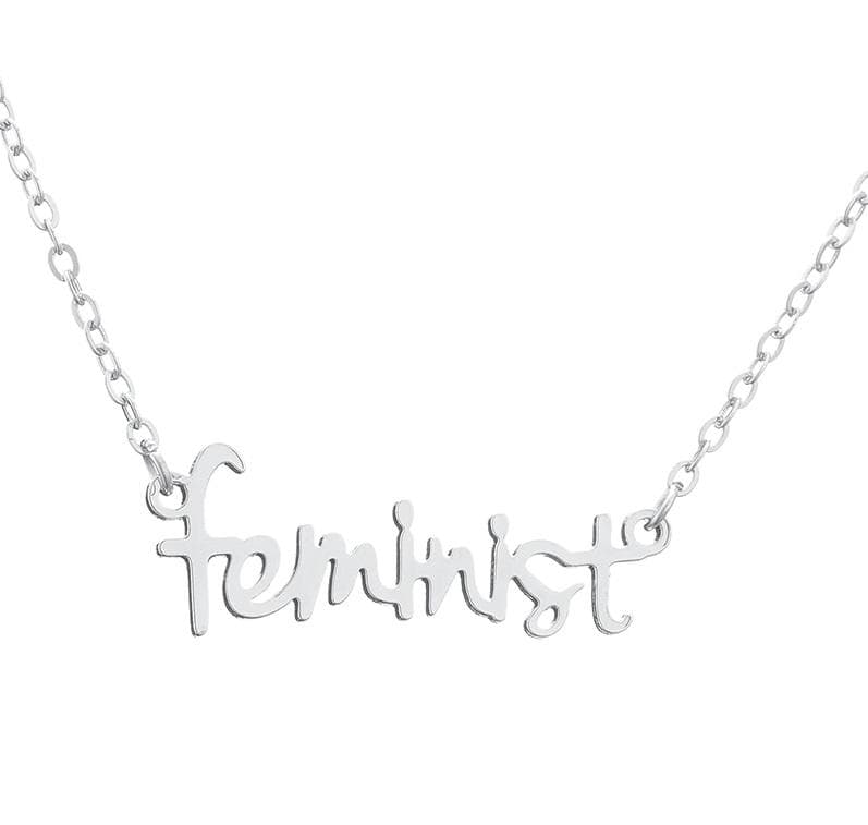 Halsband Feminist Text Minimalistiskt Rostfritt Stål Feminism