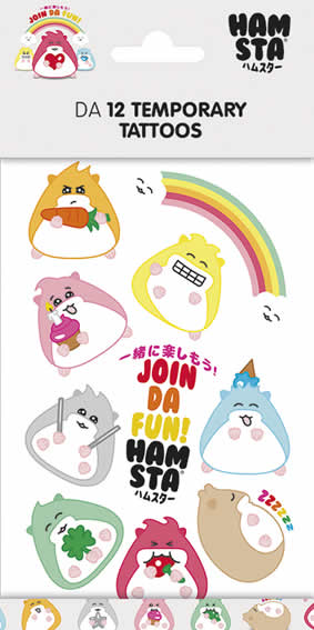 Hamsta World barntatueringar 12 st gnuggisar hamsterfigurer