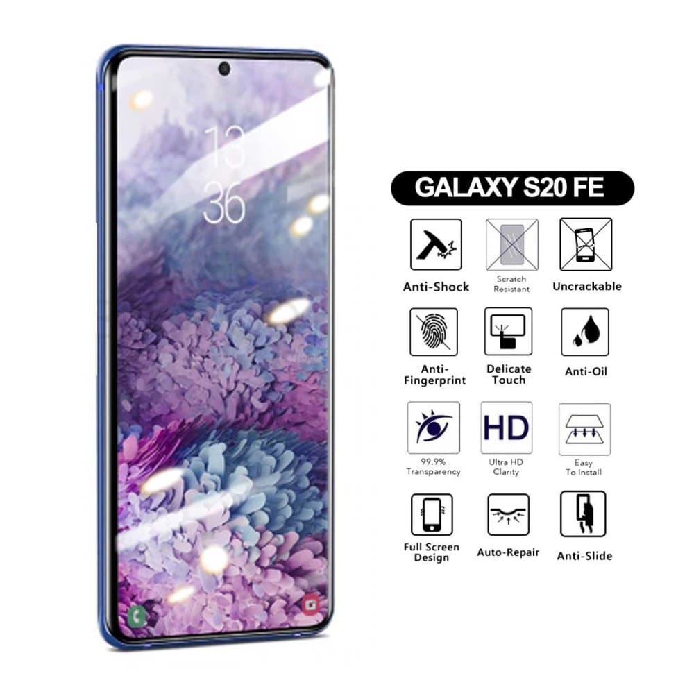 Heltäckande Galaxy S20 FE Skärmskydd Nanoedge Skyddsplast