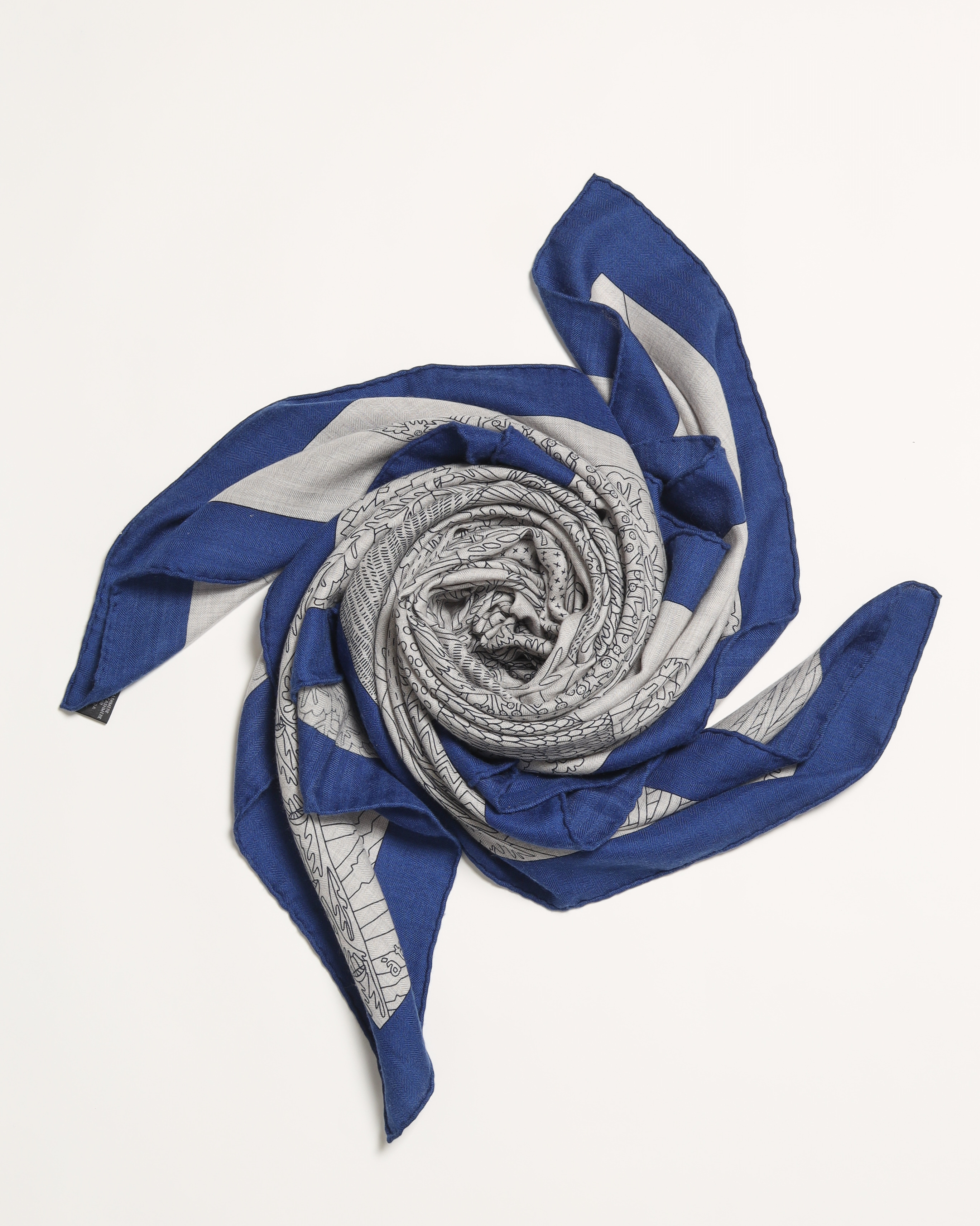 HERMÈS A Travers Champs Cashmere Silk Scarf
