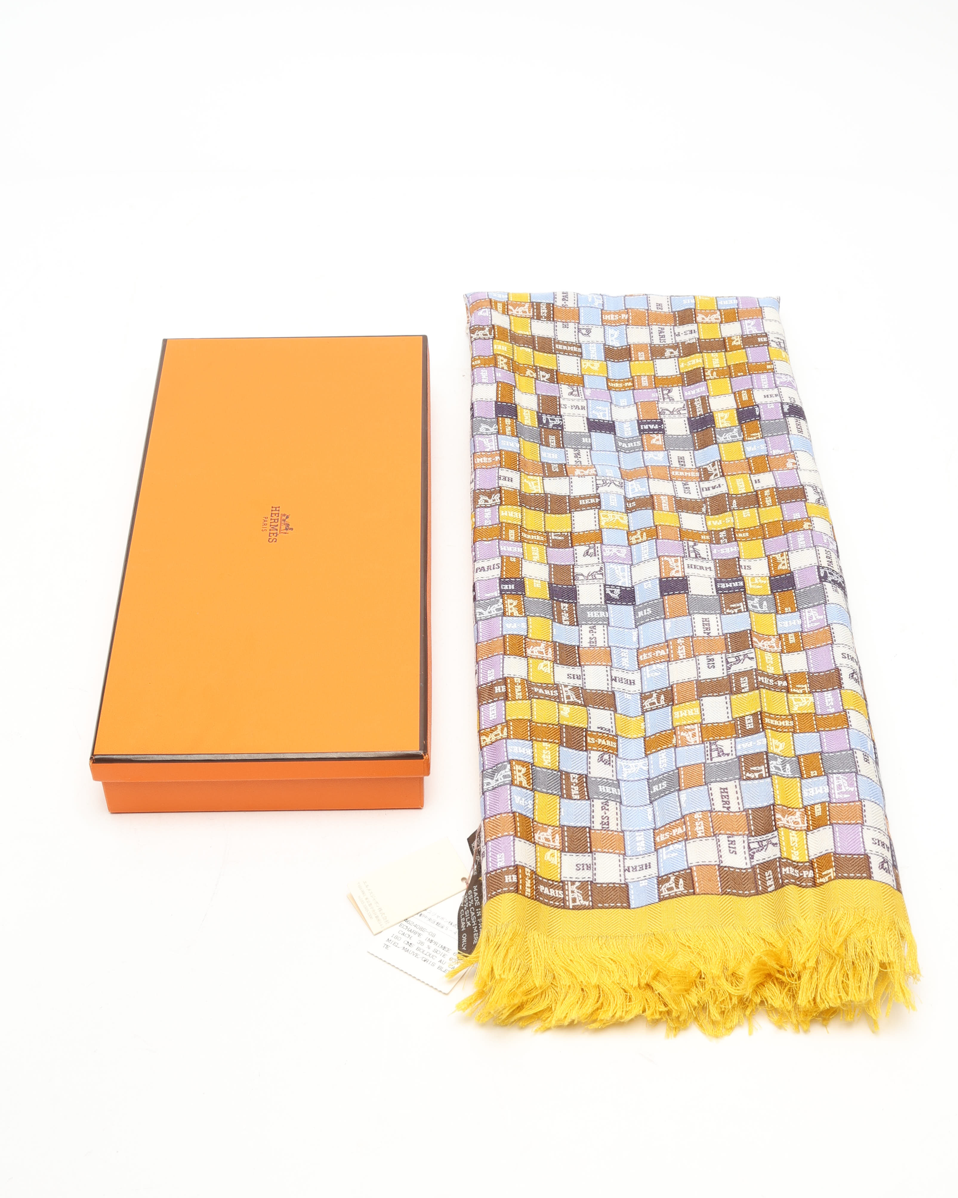 HERMÈS Bolduc au Carre Cashmere Silk Scarf