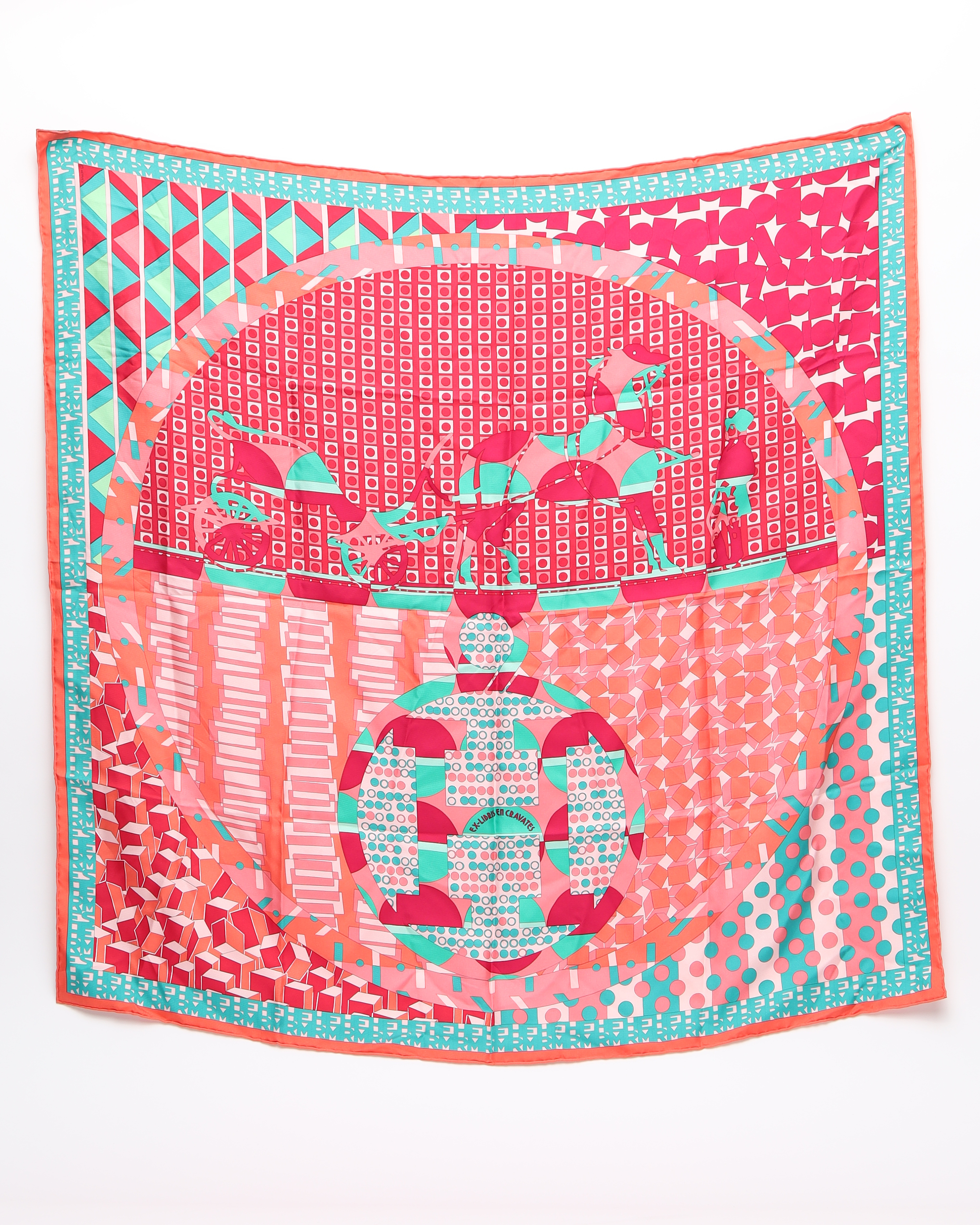 HERMÈS Carré 90 Exlibris En Cravates Silk Scarf