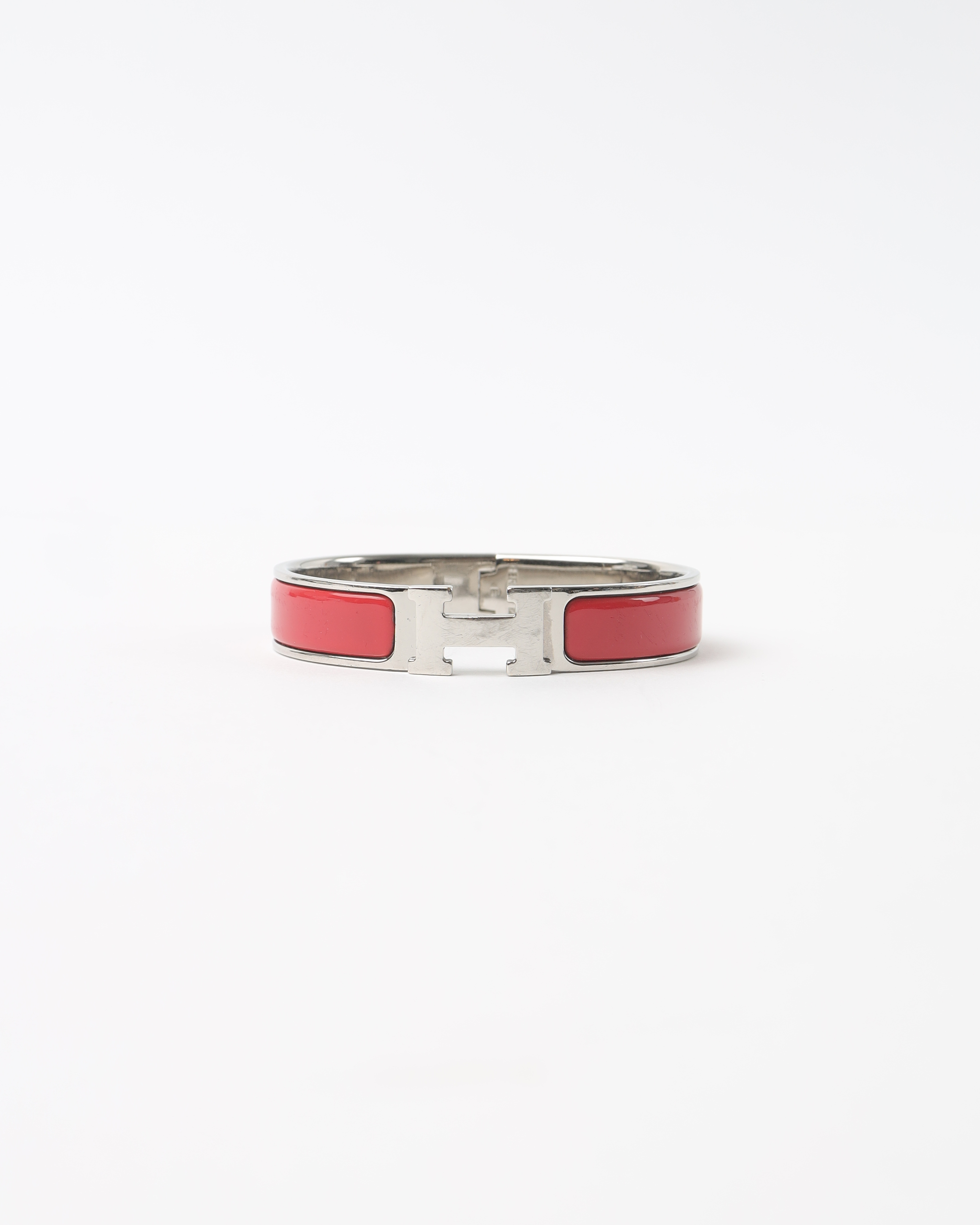 HERMÈS Clic H Armband i Röd Emalj
