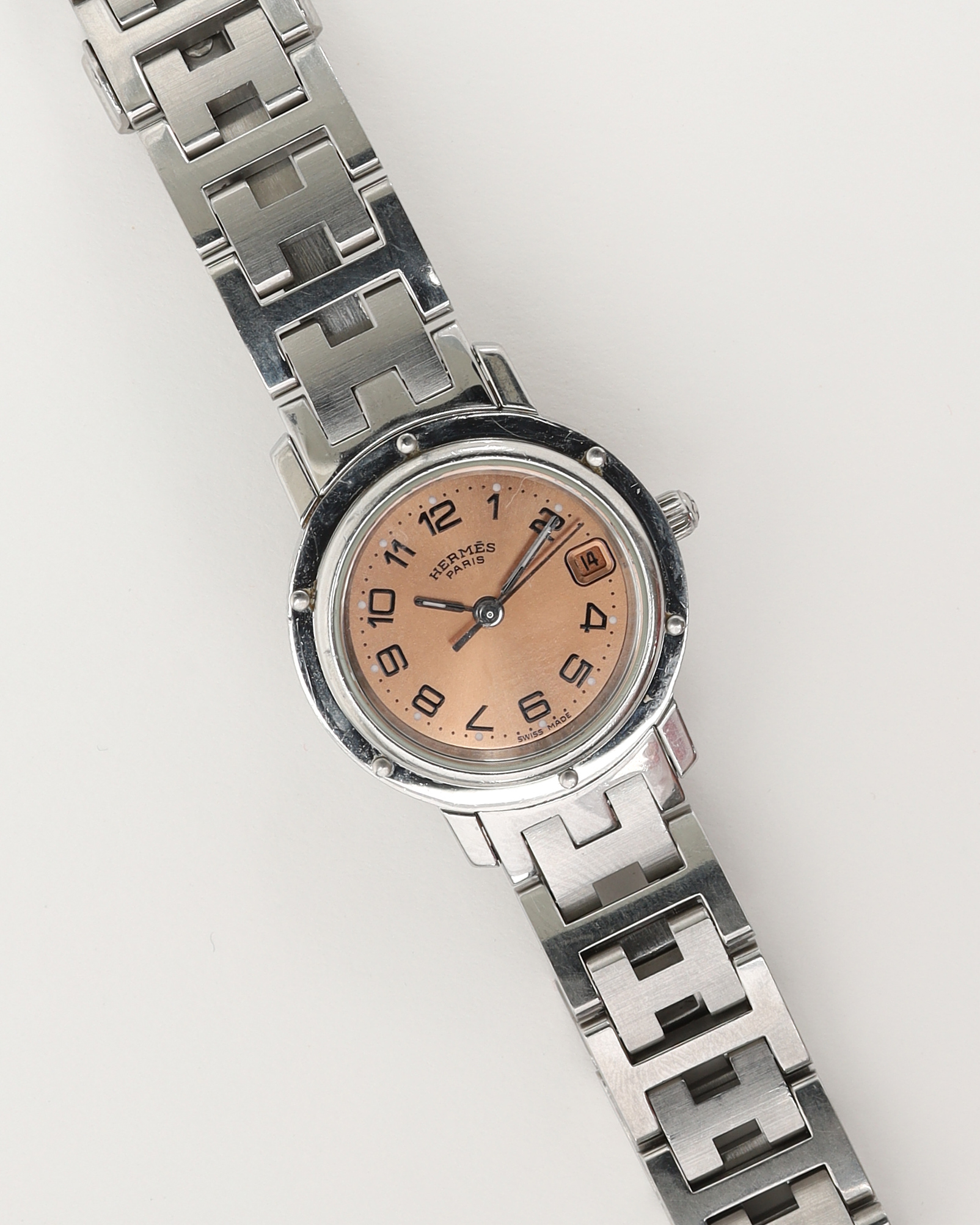 HERMÈS Clipper 24mm Pink Dial Watch