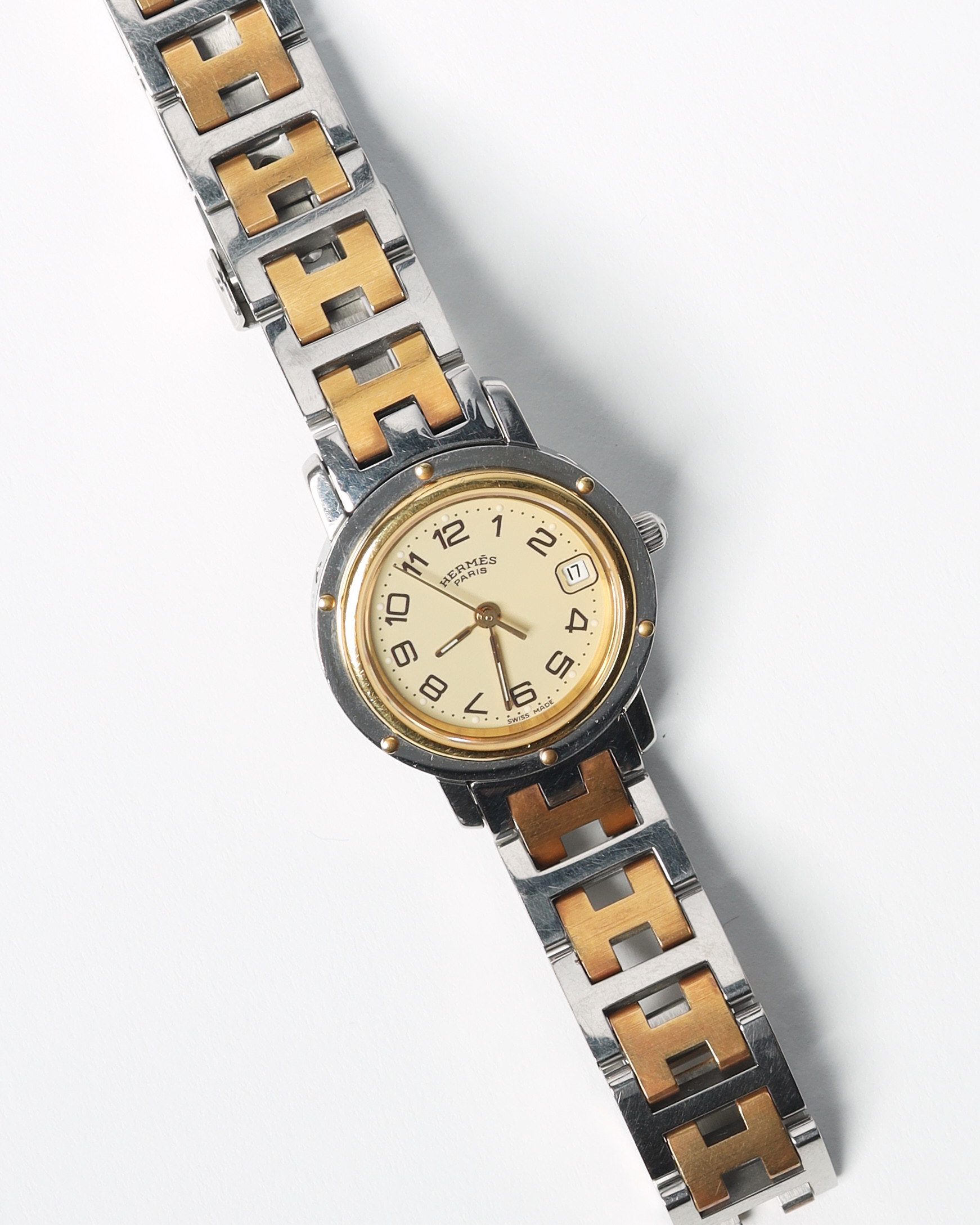 HERMÈS Clipper Guld och Rostfritt Stål 24mm