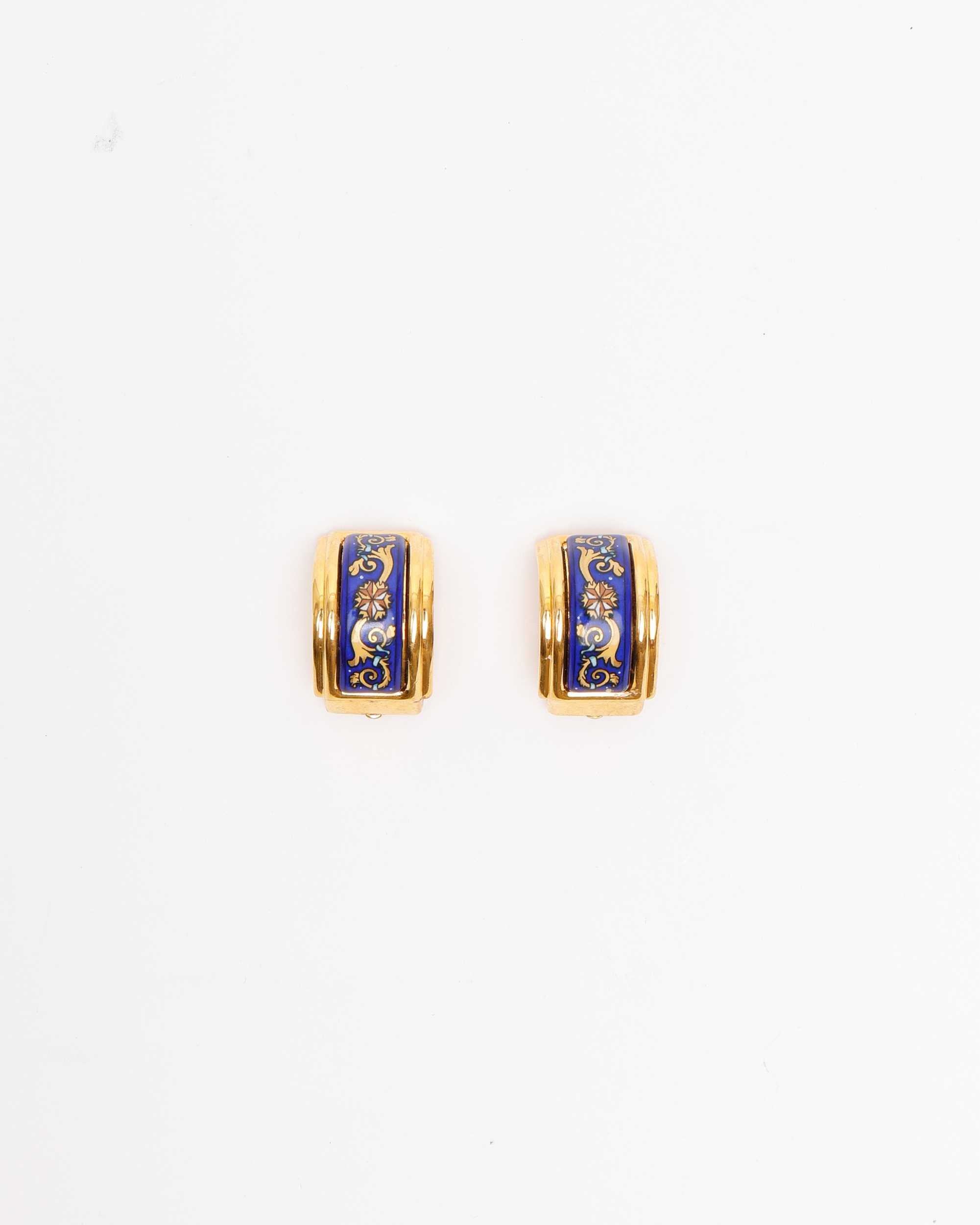 HERMÈS Vintage Enamel Clip-on Earrings