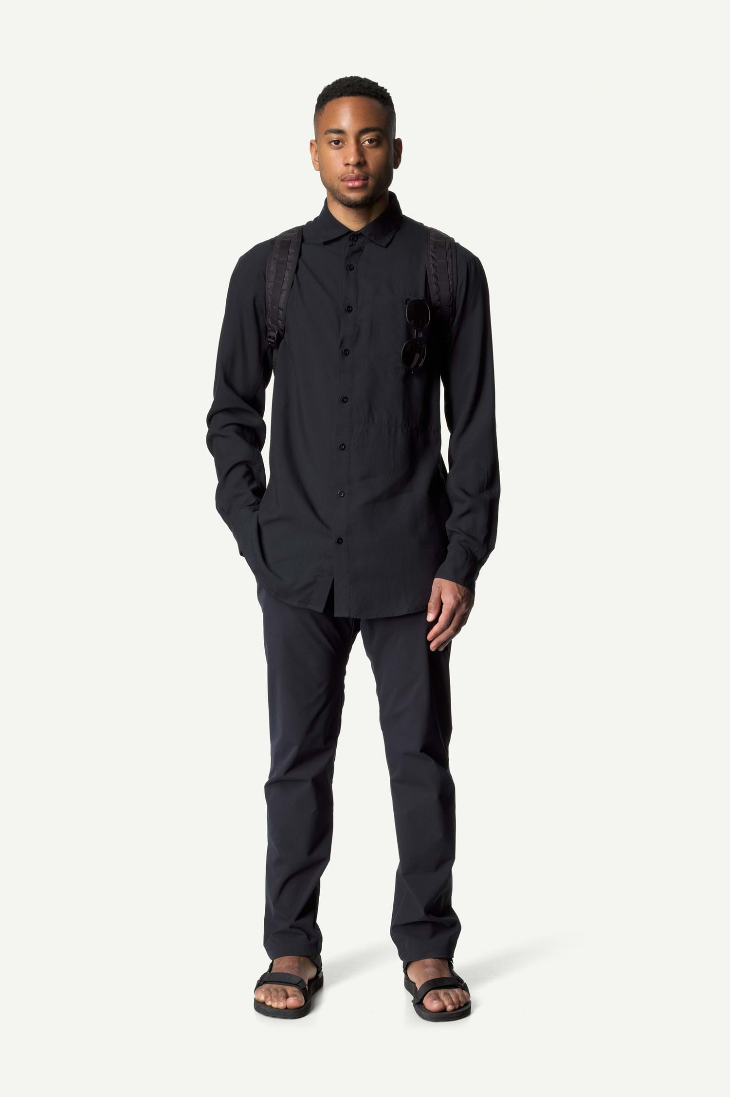 Houdini M's Tree Longsleeve Shirt, True Black Light, L