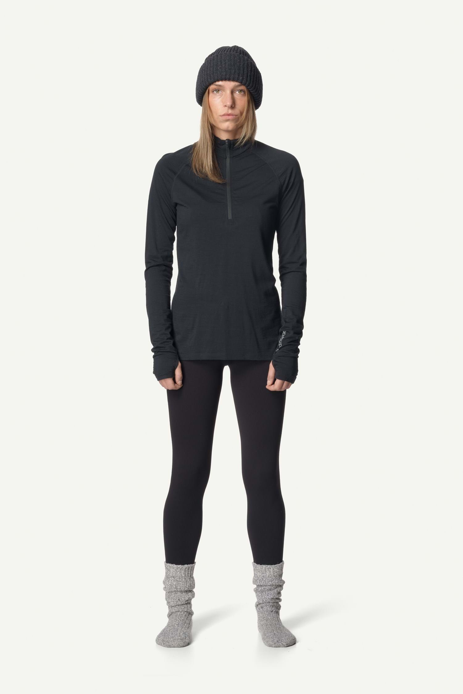 Houdini W's Desoli Light Half Zip, True Black, L