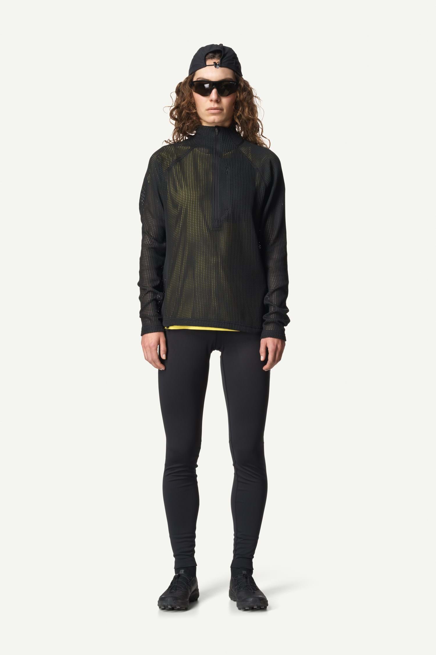 Houdini W's Pace Flow Half Zip, True Black, XS