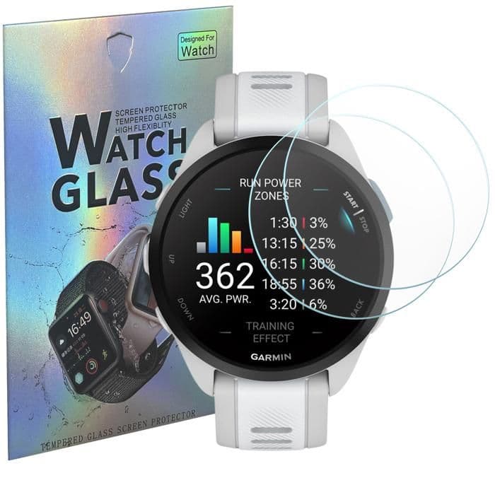 Härdat glas för Garmin Forerunner 165 Forerunner 165 Music 2-pack]Skärmprotektorför klocka,reptålig Phonillico