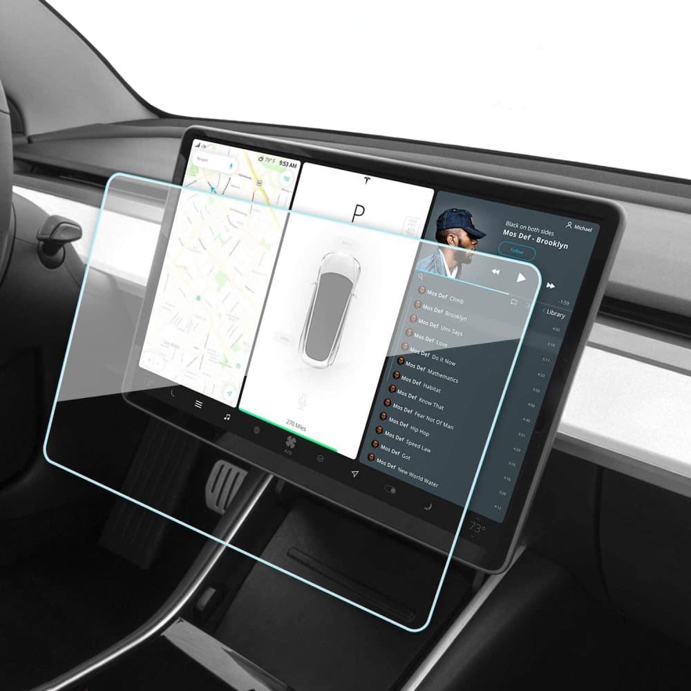 Härdat glas skärmskydd kompatibel med Tesla Modell 3/Y