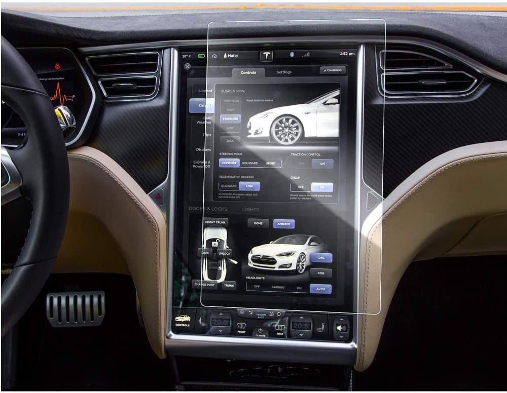 Härdat glas skärmskydd kompatibel med Tesla Modell X