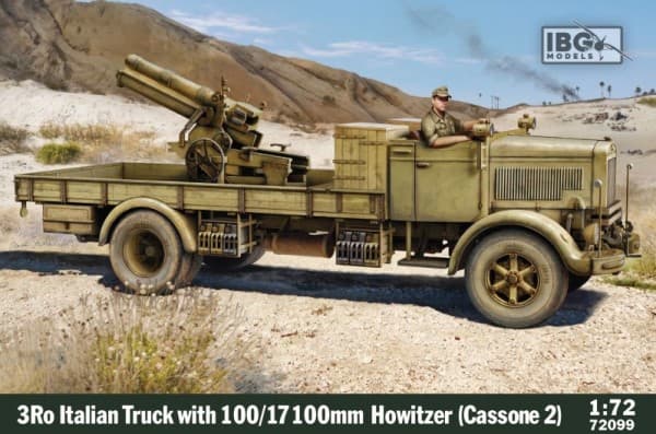 Ibg Model plast 3Ro italiensk lastbil med 100/17 100 mm haubits i skala 1/72