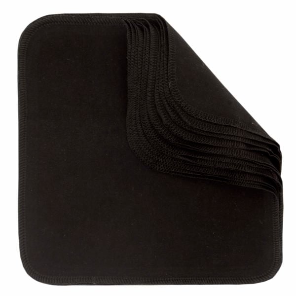 ImseVimse - Ekologiska Tvättlappar Bomullsflanell Black 10-pack