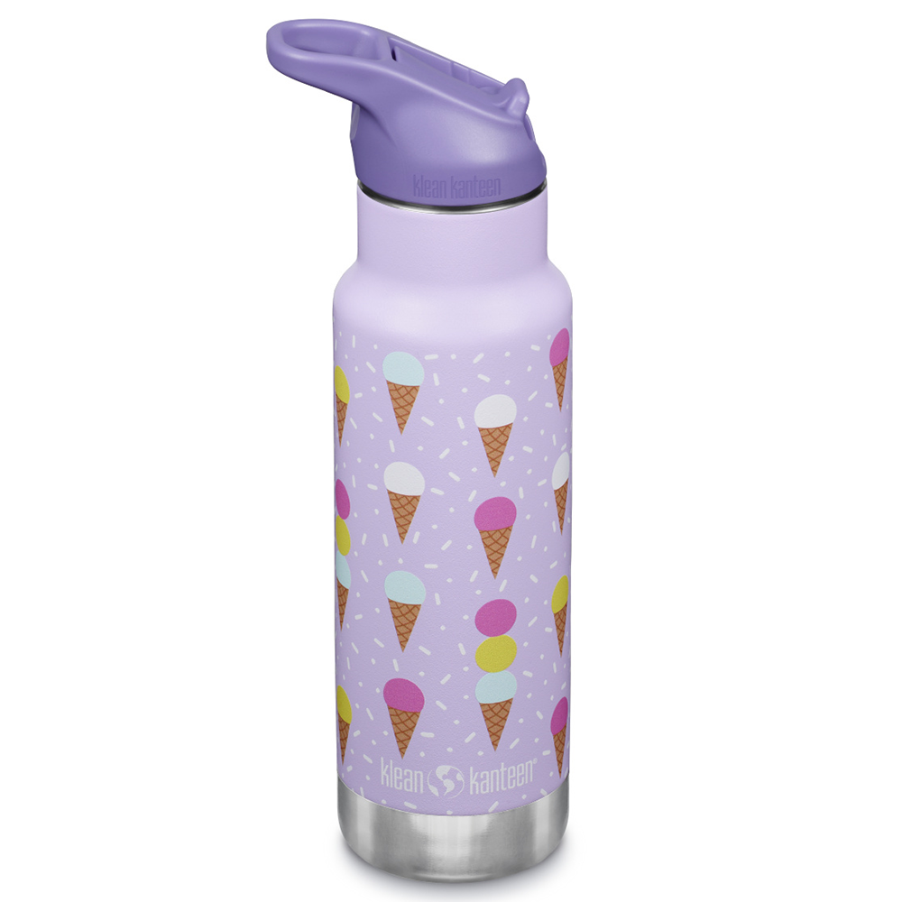 Kid Kanteen - Isolerad Vattenflaska Flip Seal Sport Cap, Ice Cream Purple - 355 ml