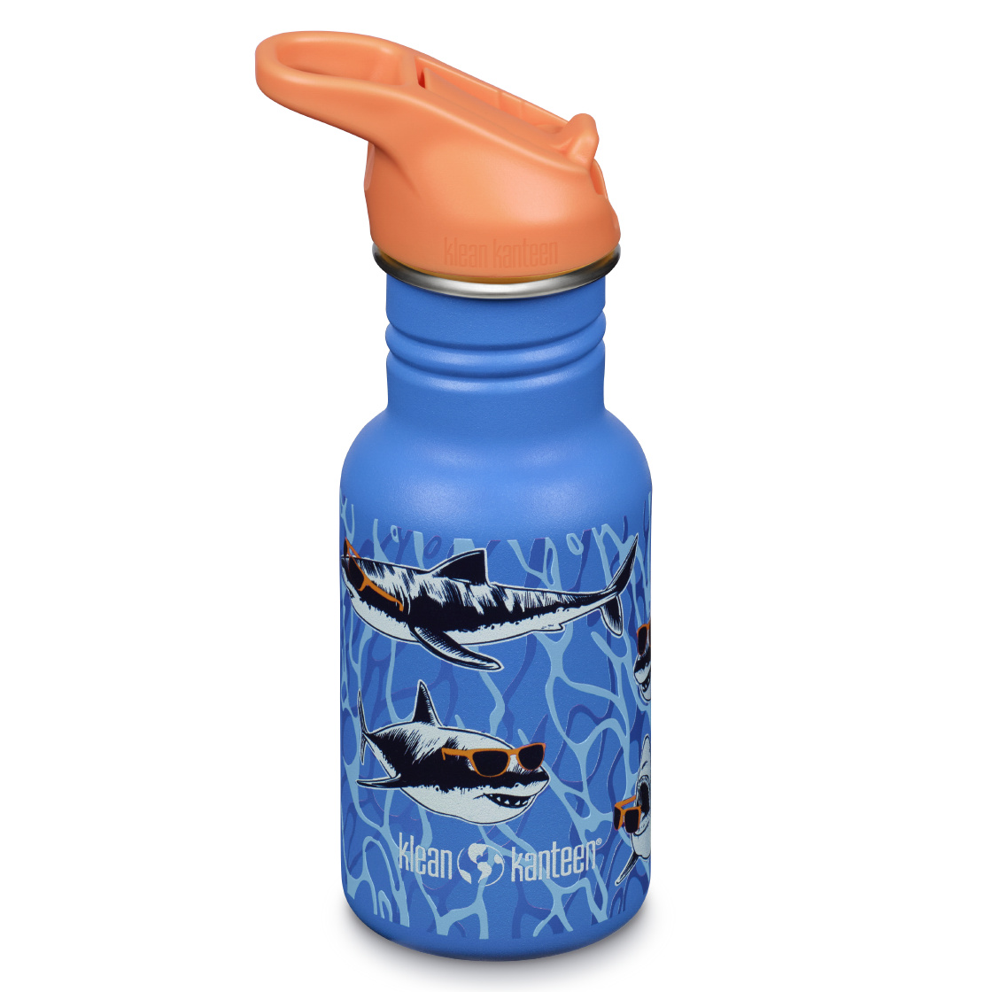 Kid Kanteen - Vattenflaska Flip Seal Sport Cap, Sharks in Shades - 355 ml