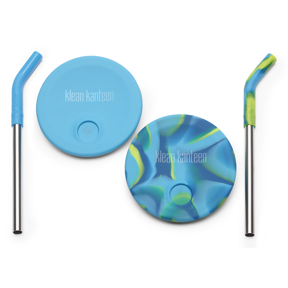 Kids Cup Straw Lid, Blue Tie Dye - 2-pack