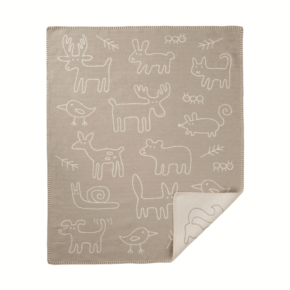 Klippan Kids Ekologisk Bomullsfilt In the Woods - Beige