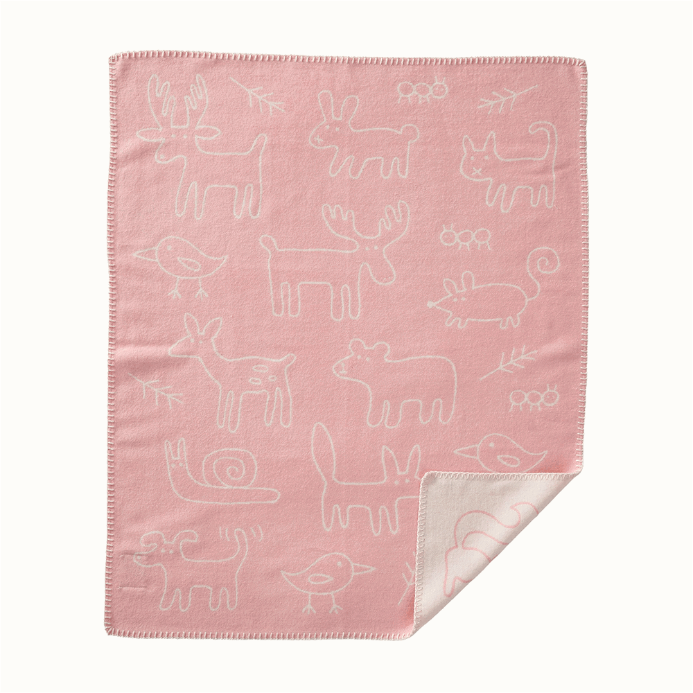 Klippan Kids Ekologisk Bomullsfilt In the Woods - Pink