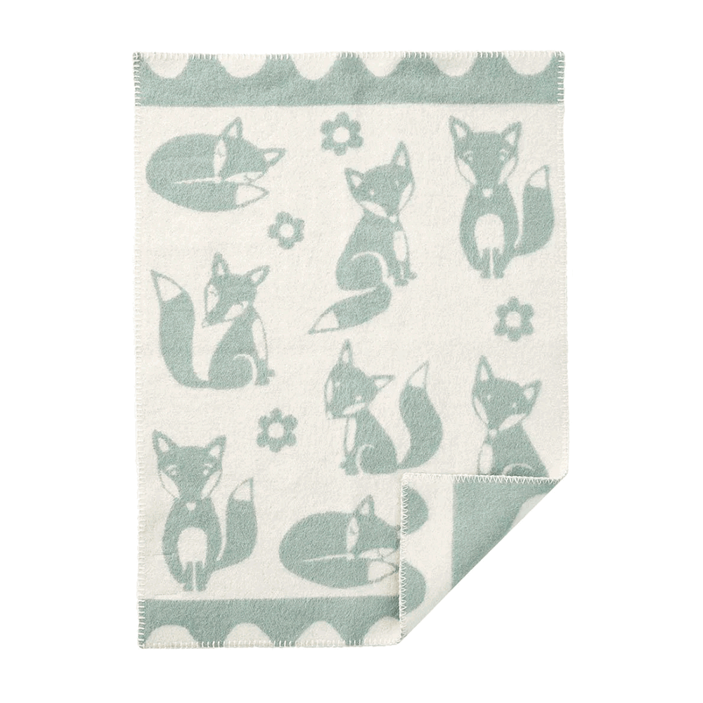 Klippan Kids Ekologisk Ullfilt Fox - Duck Egg Blue