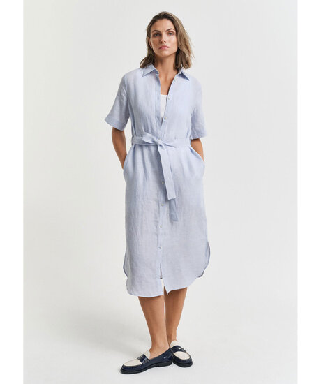 Linen ss shirt dress