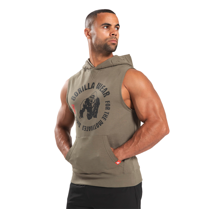 Marshall Sleeveless Hoodie, Army Green