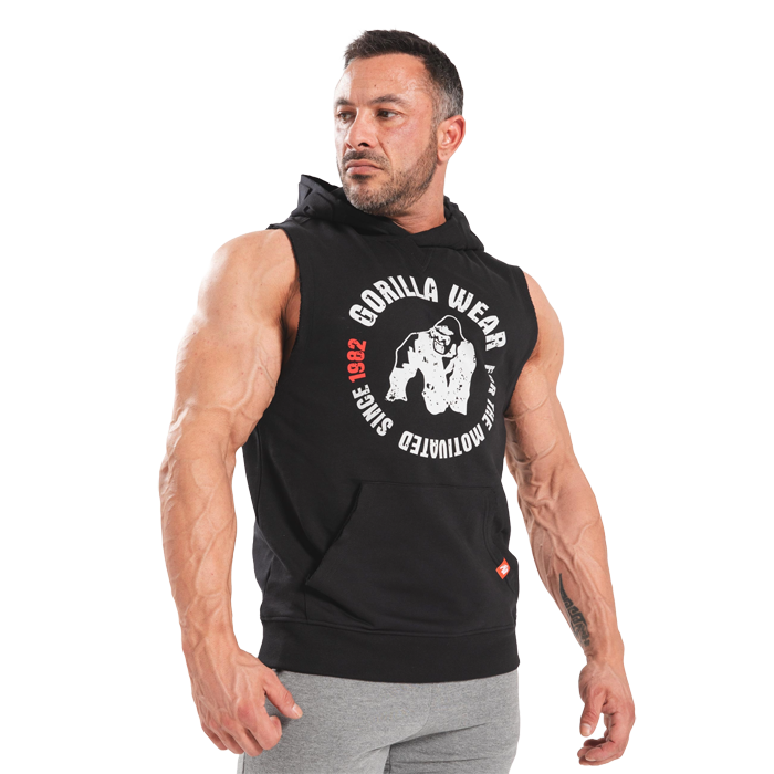 Marshall Sleeveless Hoodie, Black