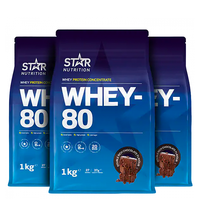 Mix&Match- 3 x Whey-80 Vassleprotein 1 kg