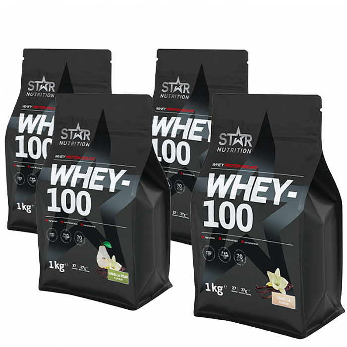 Mix&Match- 4 x Whey-100 Vassleprotein 1 kg
