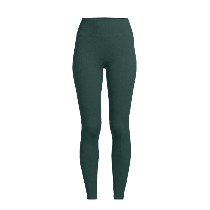 Multi Rib Seamless High Waist Tights, Dark Pine