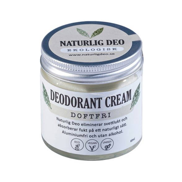 Naturlig Deo - Ekologisk Deodorantkräm Doftfri - 60 ml