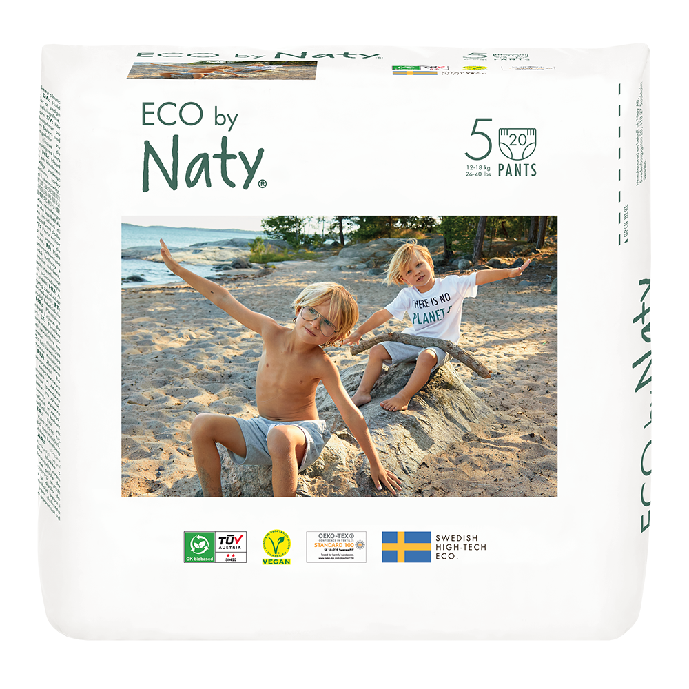 Naty - Ekologiska Blöjbyxor / Pull on Pants Stl- 5 (12-18 kg), 20 st
