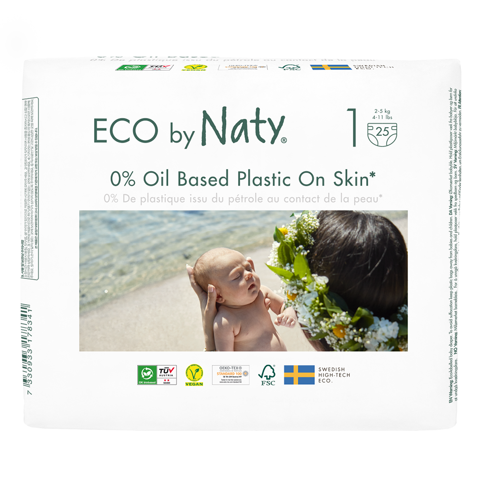 Naty - Ekologiska Blöjor Nyfödd Stl 1 (2-5 kg), 25 st