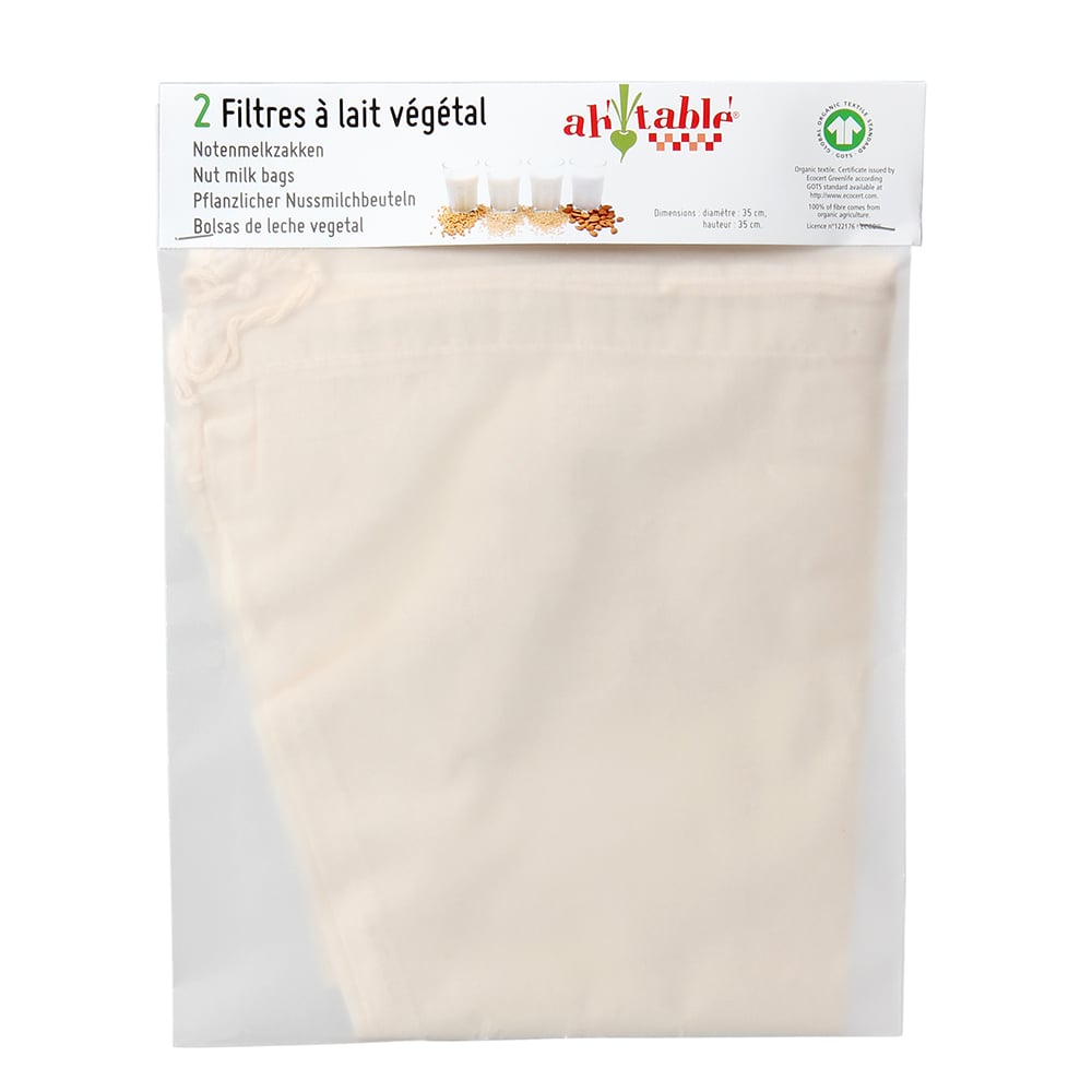 Nötmjölkspåse av Ekologisk Bomull GOTS - 2-pack