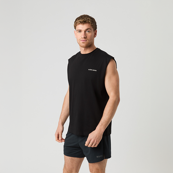 Oversized Sleeveless T-shirt Svart