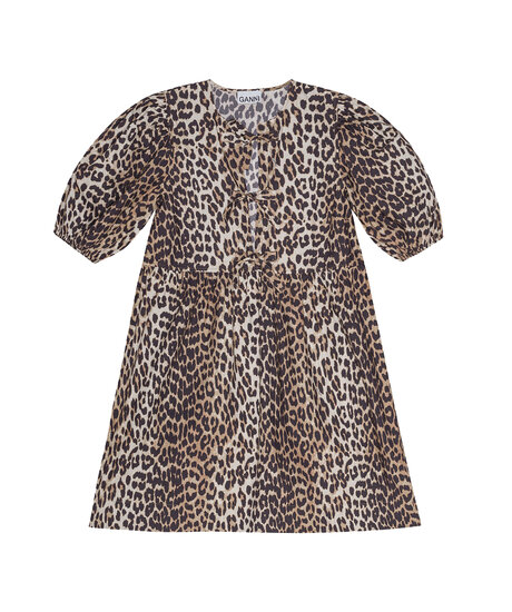 Printed Cotton Tie Dress