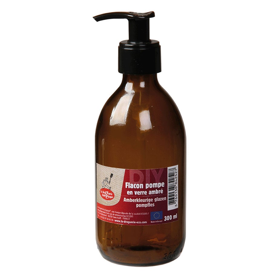 Pumpflaska i Glas Brun - 300 ml