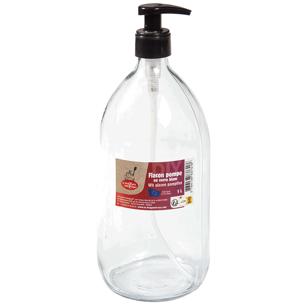 Pumpflaska i Glas Transparent - 1 L