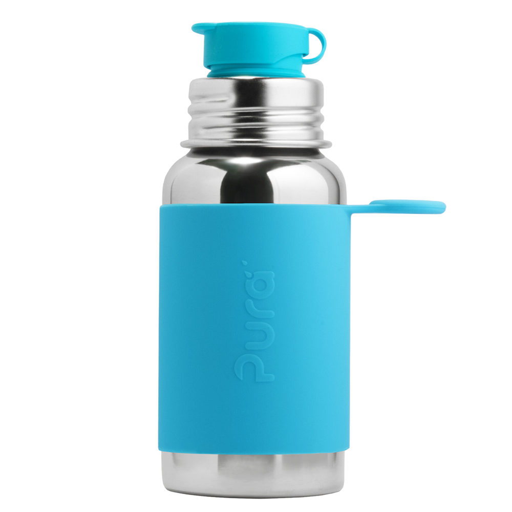 Pura - Sport Vattenflaska Rostfritt Stål med Silikonhölje 550 ml, Aqua