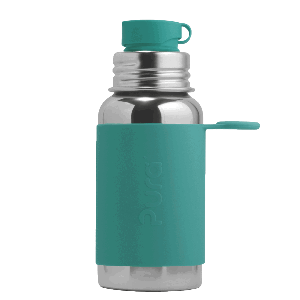 Pura - Sport Vattenflaska Rostfritt Stål med Silikonhölje 550 ml, Mint