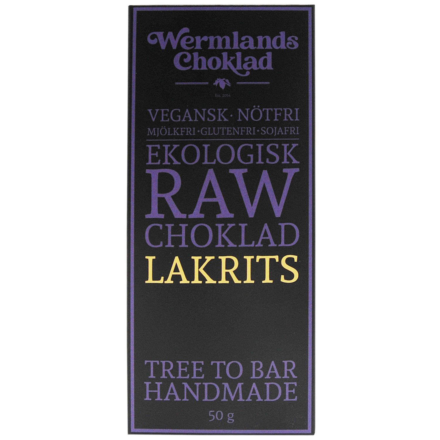 Raw & Ekologisk Tree To Bar Choklad Lakrits