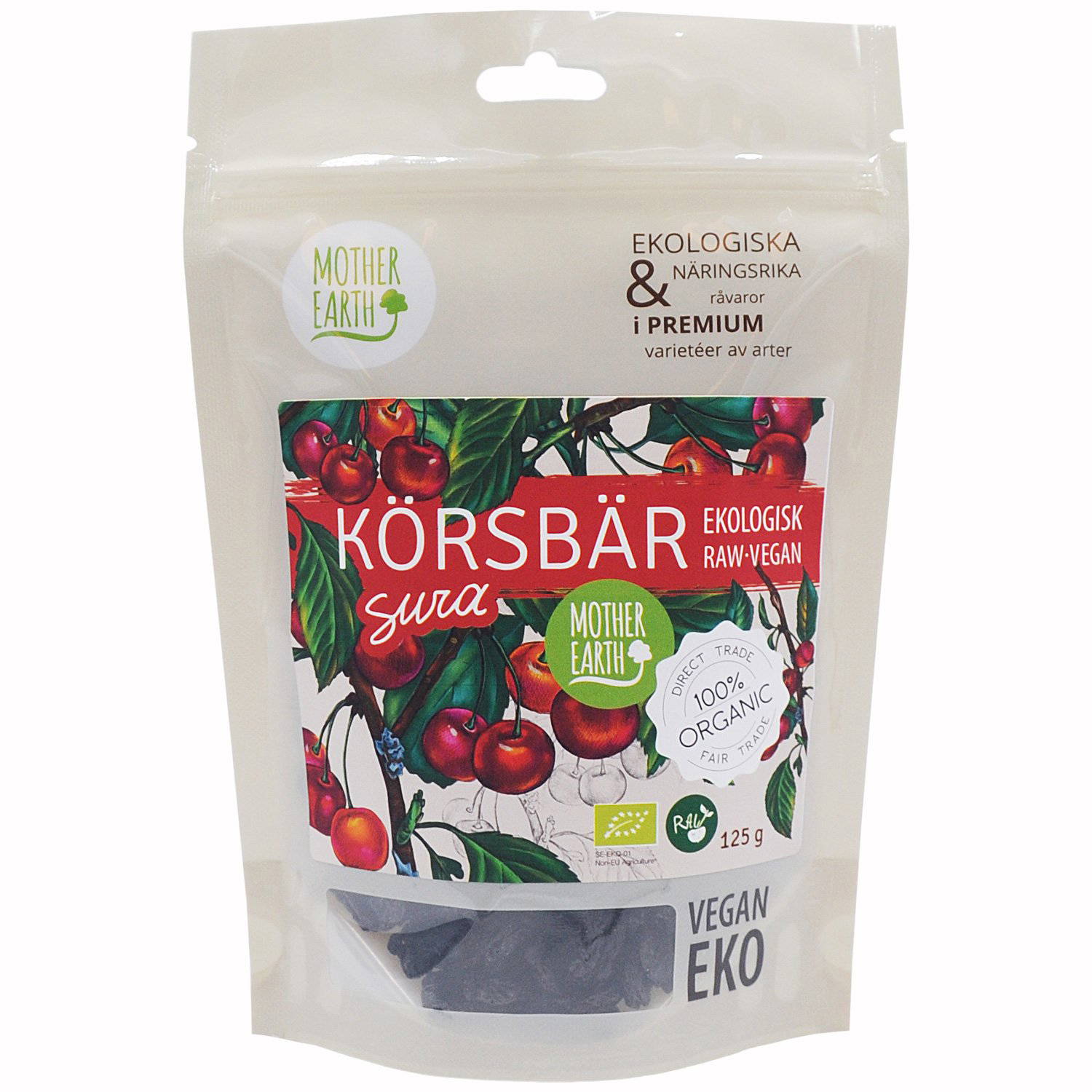 RAW Ekologiska Sura Körsbär 125 gram