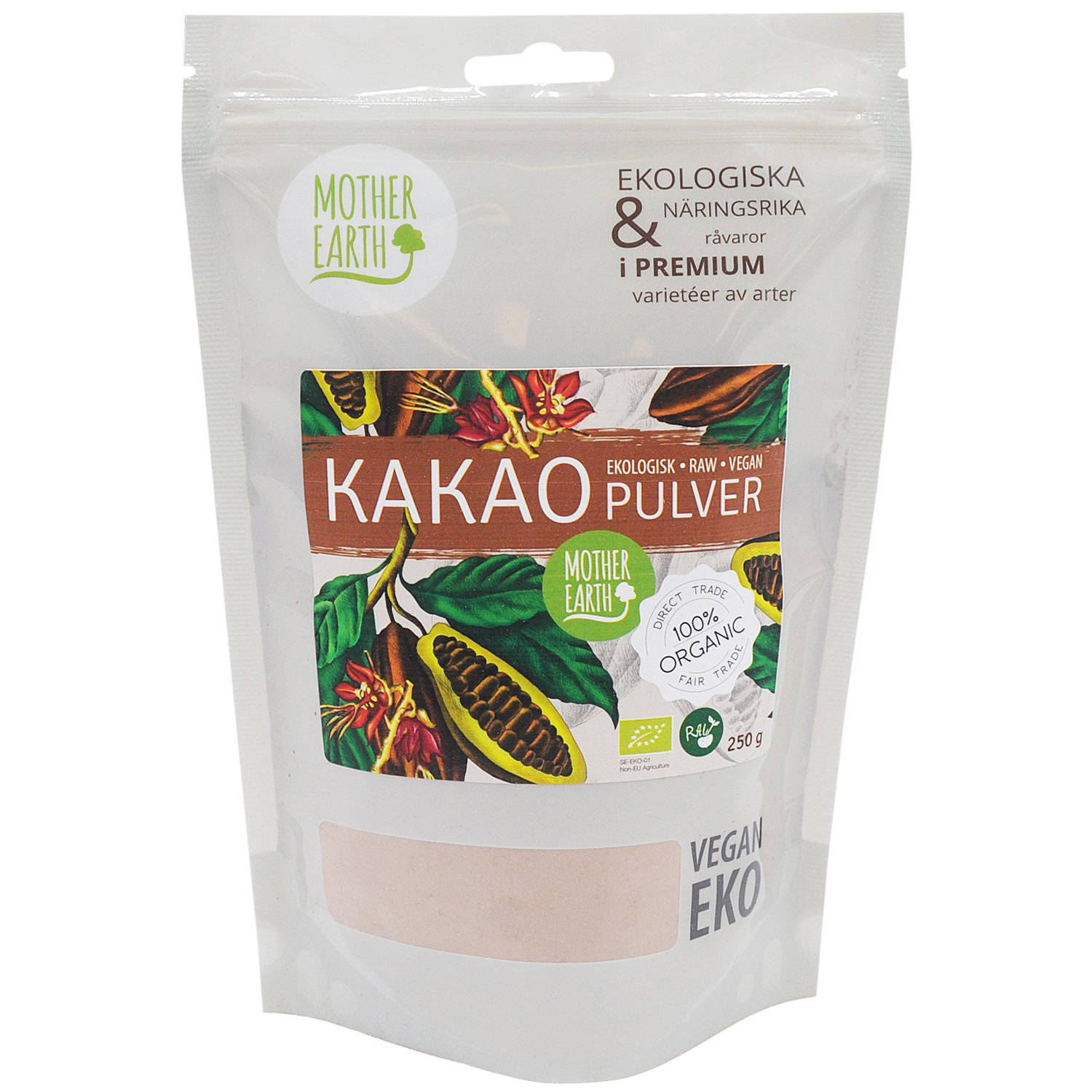 RAW Ekologiskt Kakaopulver 250 gram