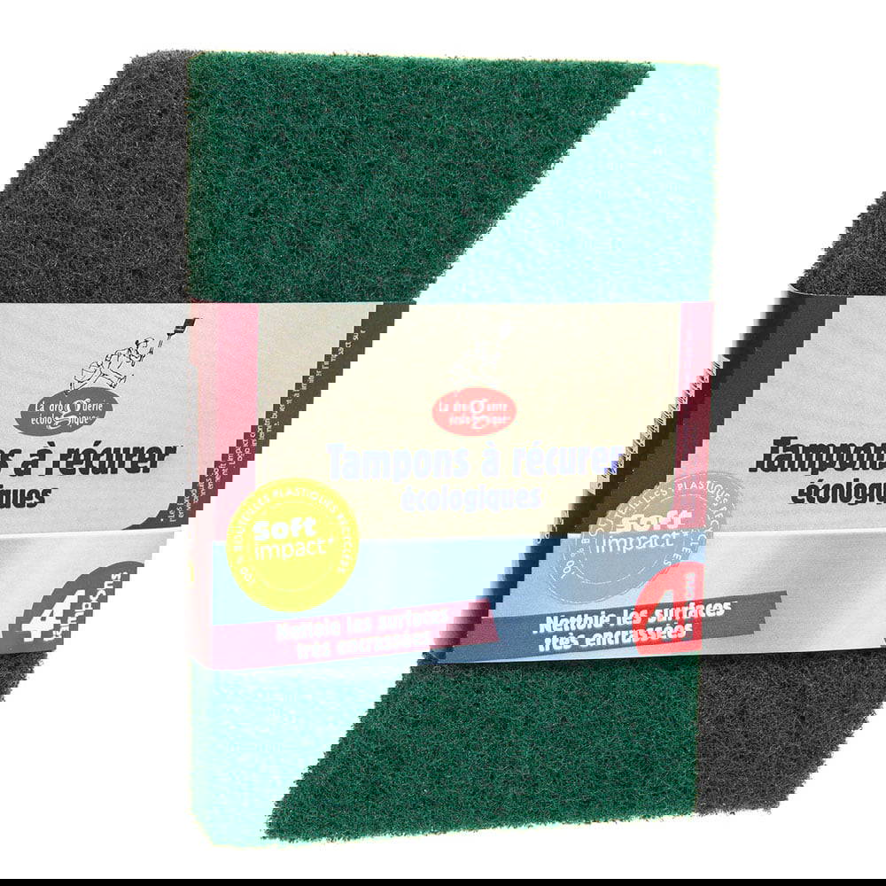 Rengöringssvamp av Återvunnen PET, Grön - 4-pack