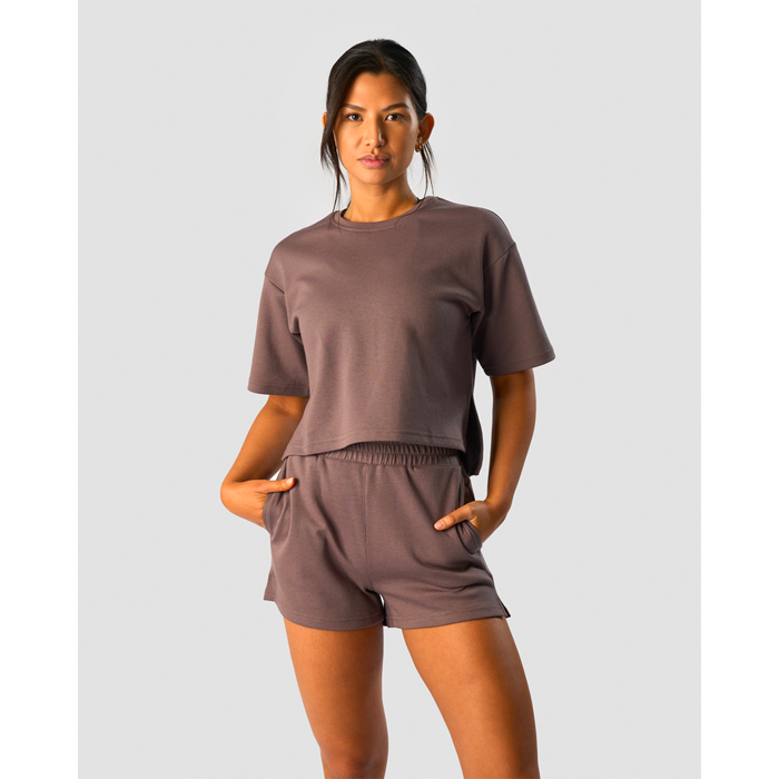 Revive Heavy Cropped T-Shirt Wmn,Dark Green